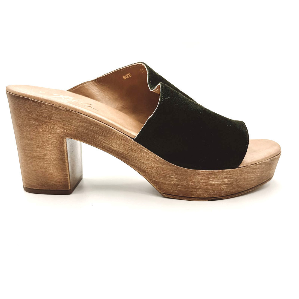 Rebels Orlanda Asymmetrical Platform Clog Black Suede - Picture 2 of 9